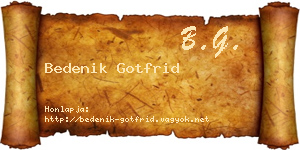 Bedenik Gotfrid névjegykártya